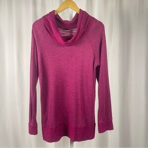 Bobeau XL Magenta Hot Pink Cowl Neck Sweater Relaxed Fit Flowy